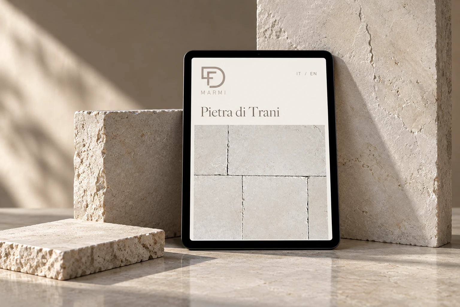 Mockup di presentazione del progetto DF Marmi