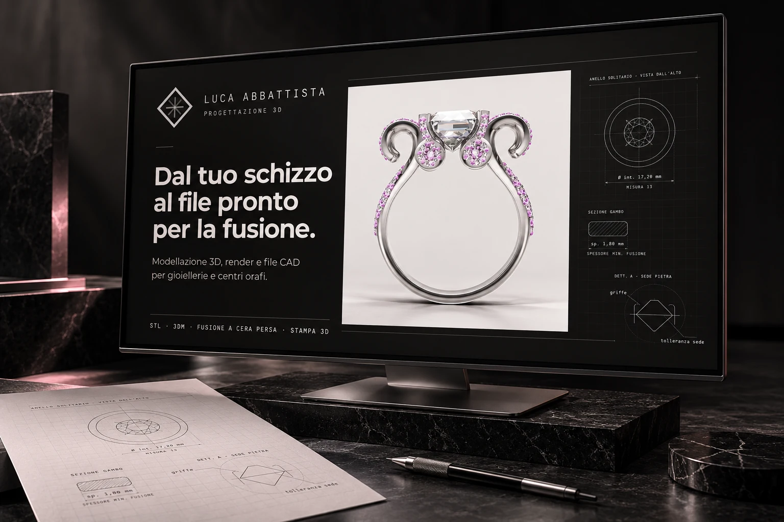 Mockup di presentazione del progetto Luca Abbattista